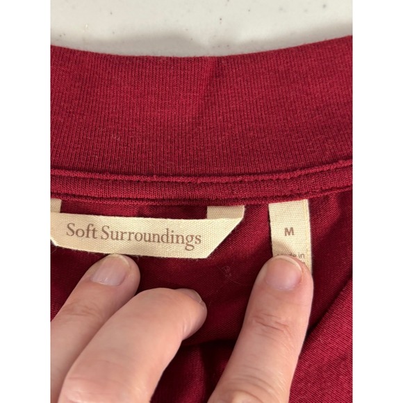 Soft Surroundings Red Madeline Tunic Medium Cape Overlay V-Neck Raglan Sleeves - Picture 7 of 10